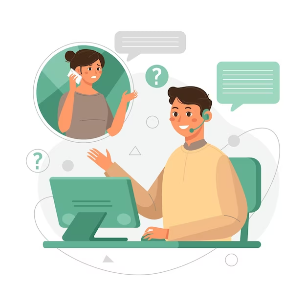 customer support flat design illustration 23 2148889374