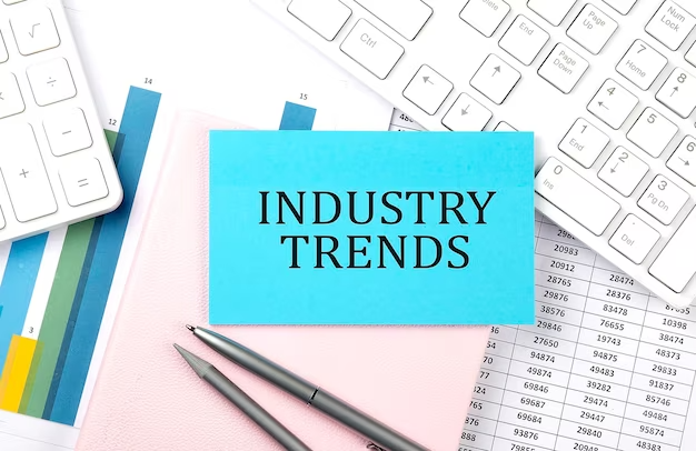 Industry Trends Text Blue Sticker Chart With Calculator Keyboard 376538 1363